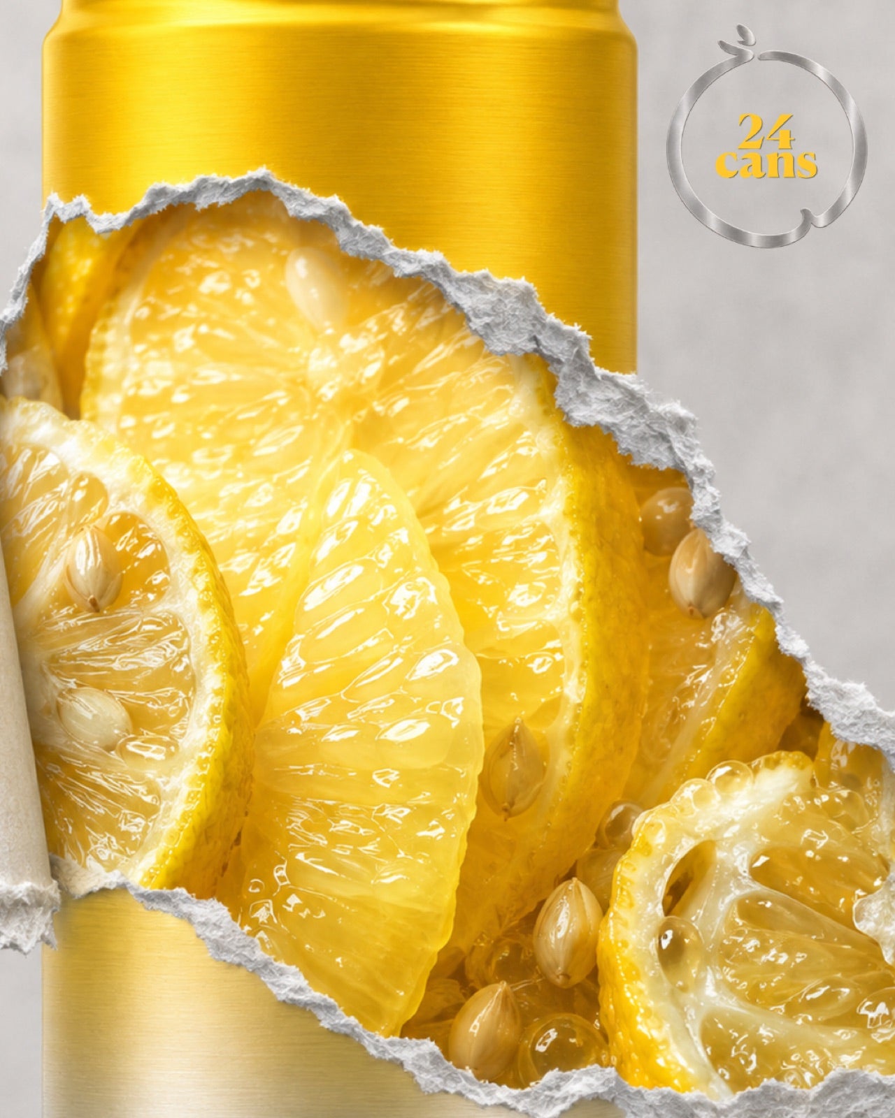 YUZAURA Sparkling Yuzu Zero can and serving suggestion