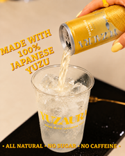YUZAURA Sparkling Yuzu Zero being poured over ice